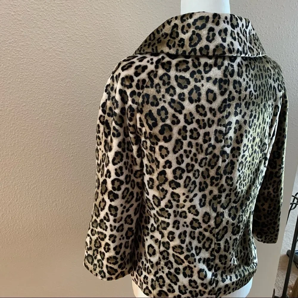 Rafaella Leopard Print Button-Front Jacket in Beige, Black and Brown - Picture 6 of 12